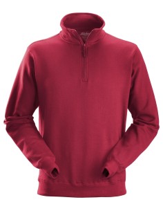2818 Sudadera con media cremallera roja