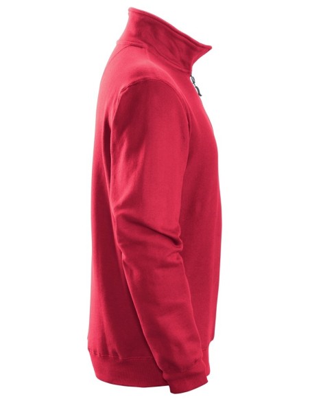 2818 Sudadera con media cremallera roja