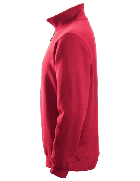 2818 Sudadera con media cremallera roja