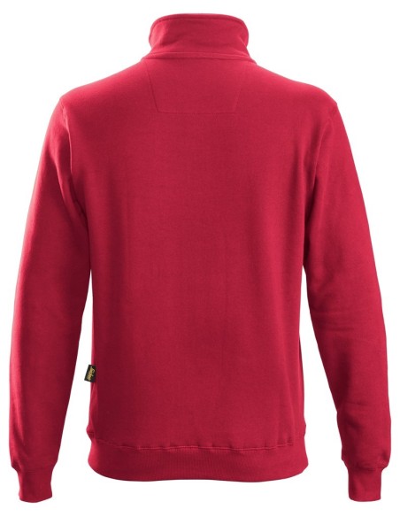 2818 Sudadera con media cremallera roja