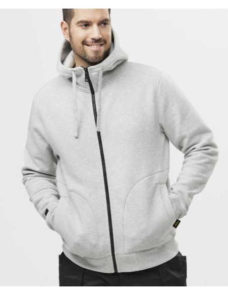 2890 Sudadera con capucha y cremallera completa AllroundWork gris jaspeado