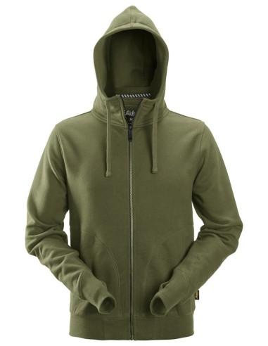 2890 Sudadera con capucha y cremallera completa AllroundWork verde khaki