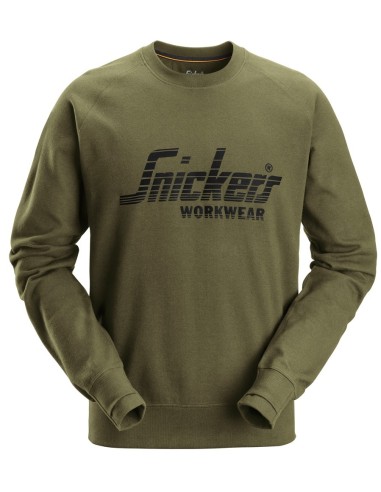 2892 Sudadera con logo verde khaki