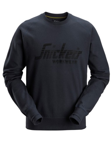 2892 Sudadera con logo azul marino jaspeado