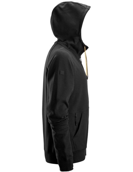 2895 Sudadera con capucha, cremallera completa y logo negro