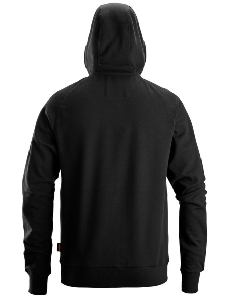 2895 Sudadera con capucha, cremallera completa y logo negro