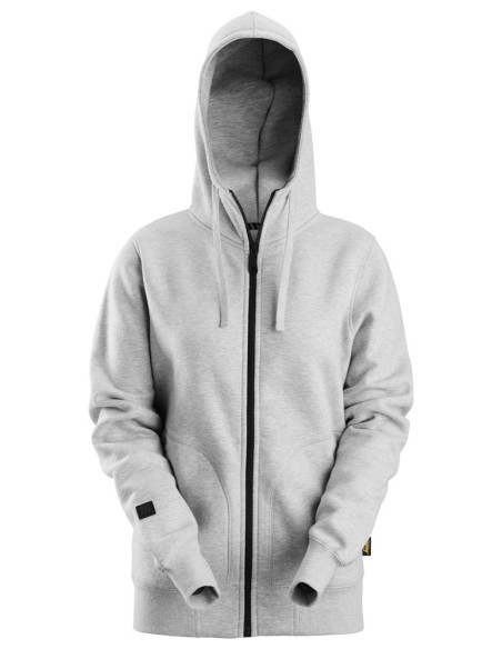 2897 Sudadera mujer con capucha y cremallera completa AllroundWork gris jaspeado