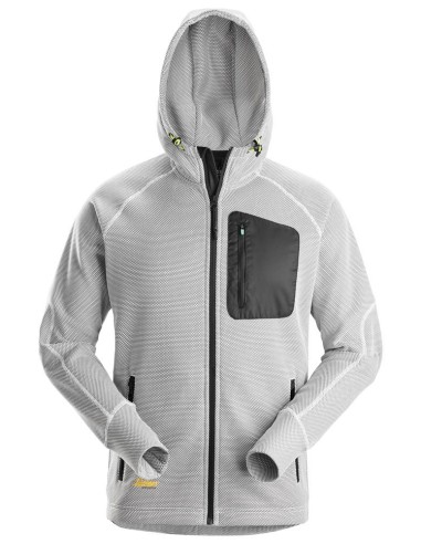 8041 Sudadera con capucha y forro polar Flexiwork blanco-negro