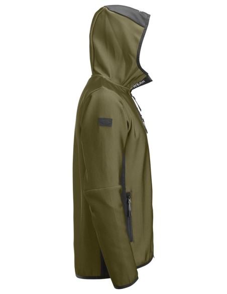 8044 Chaqueta capa intermedia con capucha Flexiwork verde kaki/ negro