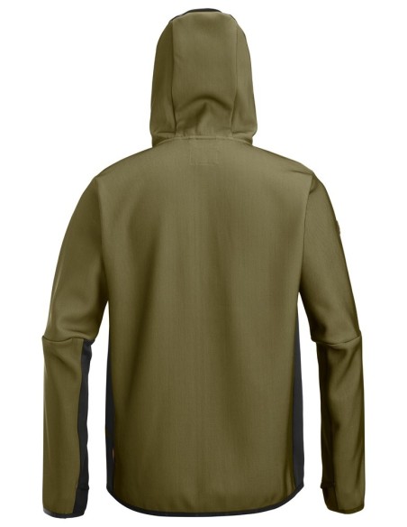 8044 Chaqueta capa intermedia con capucha Flexiwork verde kaki/ negro