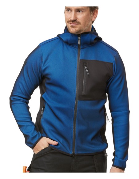 8044 Chaqueta capa intermedia con capucha Flexiwork verde kaki/ negro