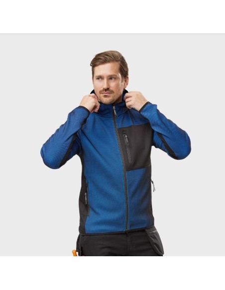 8044 Chaqueta capa intermedia con capucha Flexiwork azul verdadero/ negro
