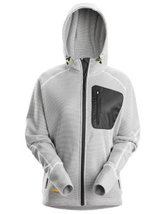 8047 Sudadera con capucha para mujer FlexiWork blanco-negro