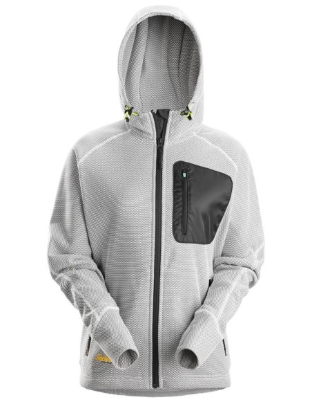 8047 Sudadera con capucha para mujer FlexiWork blanco-negro