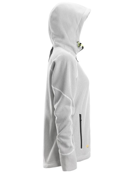 8047 Sudadera con capucha para mujer FlexiWork blanco-negro