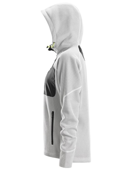 8047 Sudadera con capucha para mujer FlexiWork blanco-negro