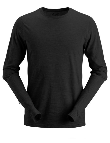 2427 Camiseta de manga larga de lana AllroundWork negro