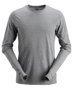 2427 Camiseta de manga larga de lana AllroundWork gris jaspeado
