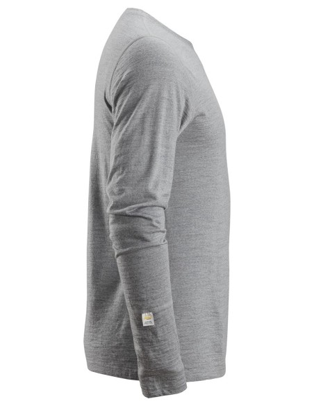 2427 Camiseta de manga larga de lana AllroundWork gris jaspeado