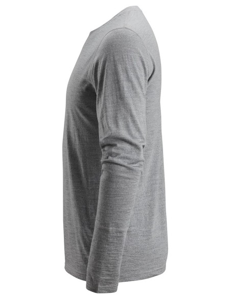 2427 Camiseta de manga larga de lana AllroundWork gris jaspeado