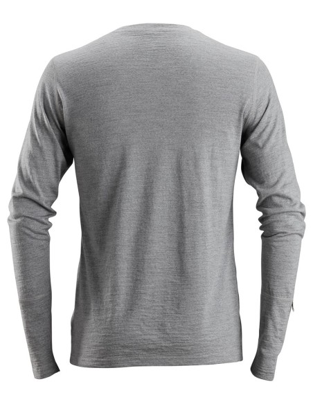 2427 Camiseta de manga larga de lana AllroundWork gris jaspeado