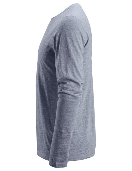 2427 Camiseta de manga larga de lana AllroundWork azul oscuro jaspeado