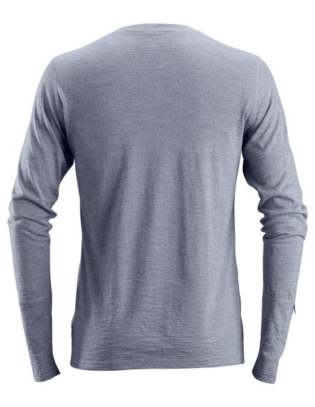 2427 Camiseta de manga larga de lana AllroundWork azul oscuro jaspeado