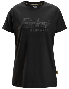 2597 Camiseta manga corta con logo para mujer negro