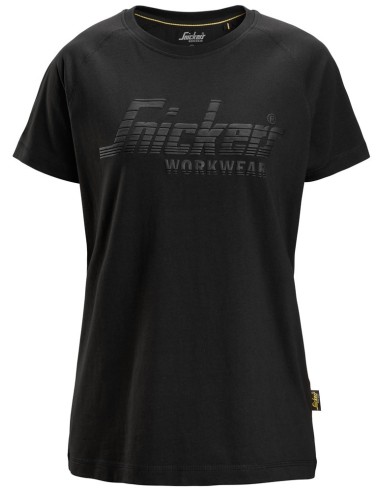 2597 Camiseta manga corta con logo para mujer negro