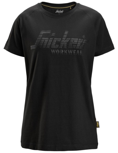 2597 Camiseta manga corta con logo para mujer negro