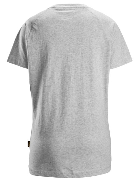 2597 Camiseta manga corta con logo para mujer gris jaspeado