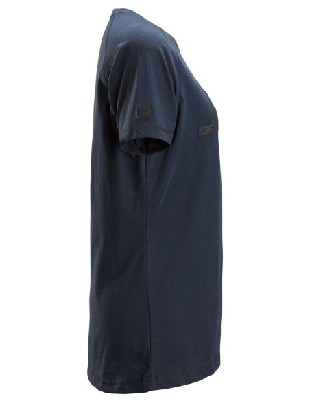 2597 Camiseta manga corta con logo para mujer azul marino jaspeado