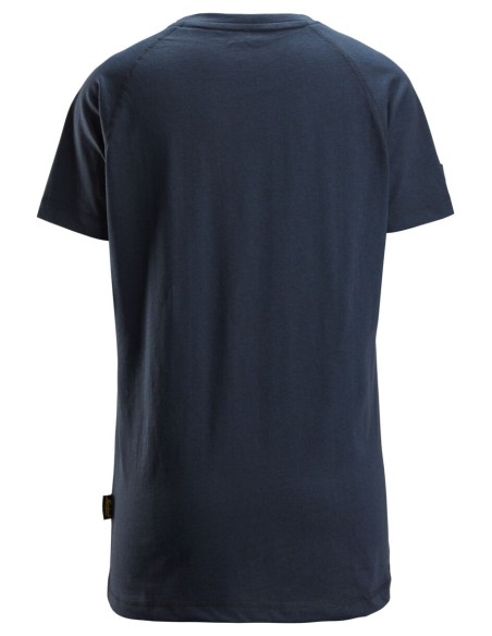 2597 Camiseta manga corta con logo para mujer azul marino jaspeado