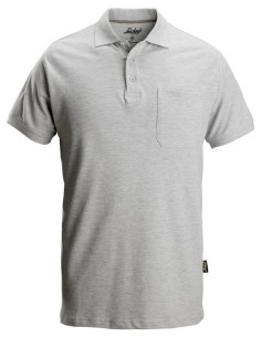 2708 Polo de manga corta clasico gris jaspeado