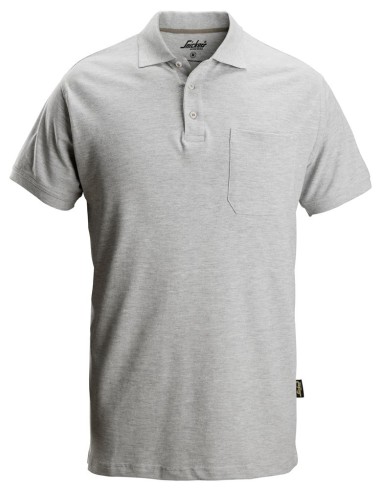 2708 Polo de manga corta clasico gris jaspeado