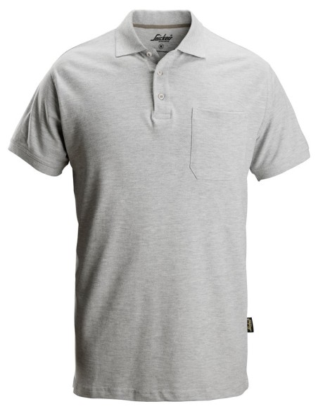 2708 Polo de manga corta clasico gris jaspeado