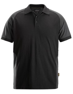 2750 Polo de manga corta bicolor negro-gris acero