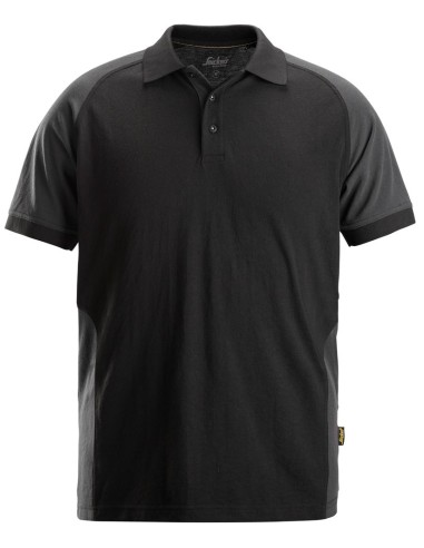 2750 Polo de manga corta bicolor negro-gris acero
