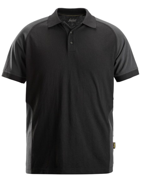 2750 Polo de manga corta bicolor negro-gris acero