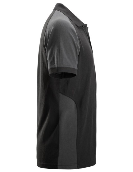2750 Polo de manga corta bicolor negro-gris acero