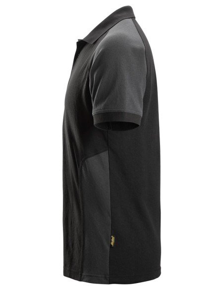 2750 Polo de manga corta bicolor negro-gris acero