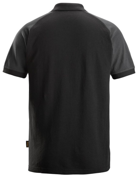 2750 Polo de manga corta bicolor negro-gris acero