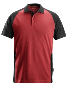 2750 Polo de manga corta bicolor rojo-negro