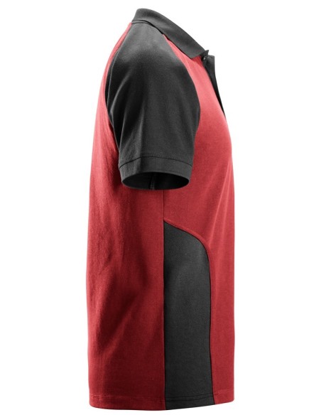 2750 Polo de manga corta bicolor rojo-negro