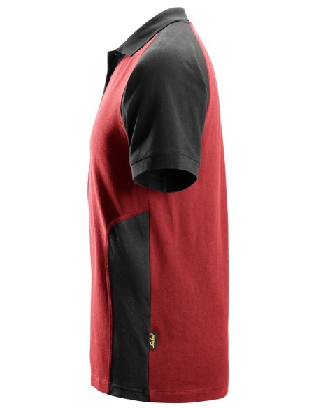 2750 Polo de manga corta bicolor rojo-negro