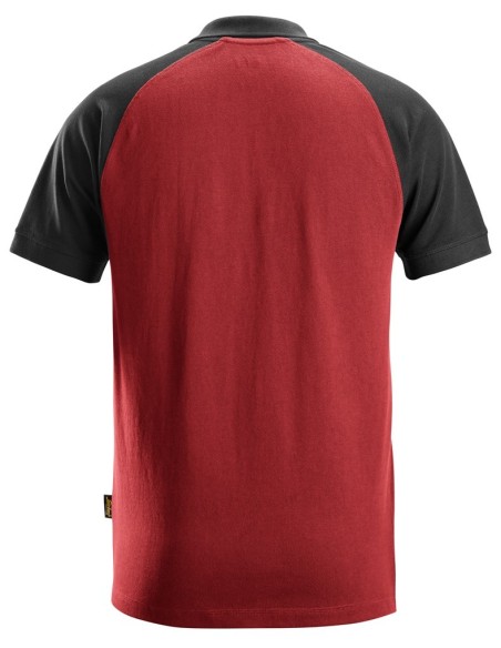 2750 Polo de manga corta bicolor rojo-negro