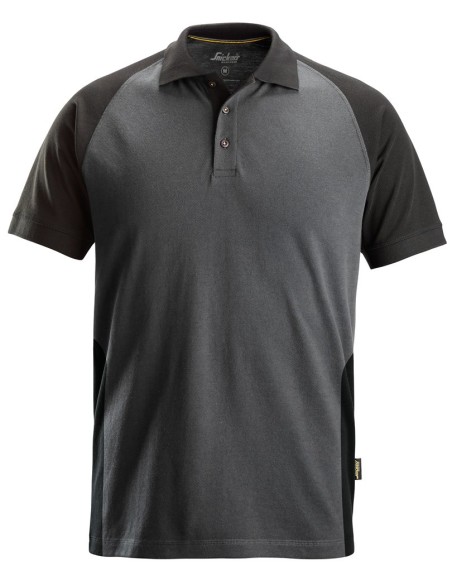 2750 Polo de manga corta bicolor gris acero-negro