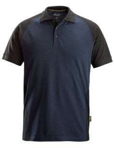 2750 Polo de manga corta bicolor azul marino-negro
