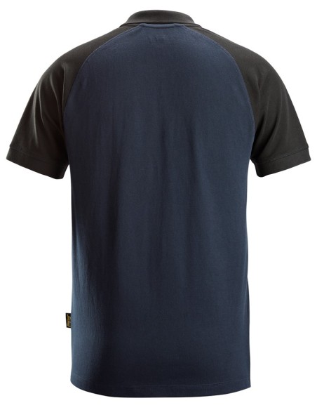 2750 Polo de manga corta bicolor azul marino-negro