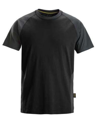 2550 Camiseta de manga corta bicolor negro-gris acero